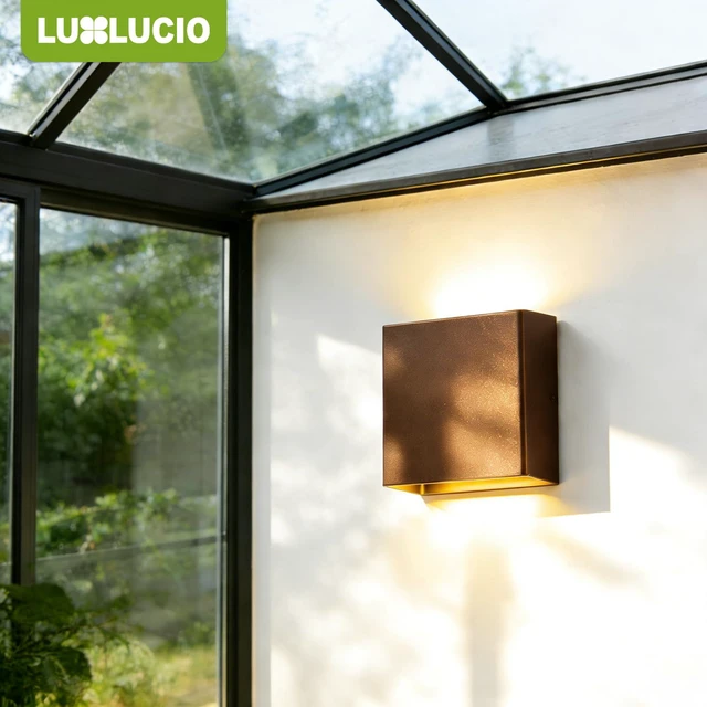 Alt view image 7 of 7 - 2 Pack Indoor Outdoor Brown Up and Down LED Wall Light, Modern Bedroom/Porch Wall Lamp, IP65 Waterproof, 5%-100% Dimmable 18W 1620lm, 5CCT (2700K-5000K), CRI 90+, 120V-277V, ETL FCC Certified