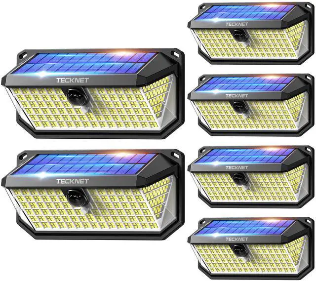 Main image of 416 LED Solar Lights Outdoor Motion Sensor Waterproof 4200lm,6 Pack IP66 Waterproof, 300° Wide Angle & 3 Modes Motion Sensor Solar Flood Wall Lights for Patio, Fence, Deck, Garage & Street