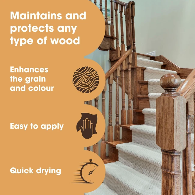 Alt view image 2 of 7 - Boiled Linseed Oil for Wood 5L / 169 Fl Oz - Premium Oil to Enhance, Seal & Protect the Natural Beauty of Oak, Pine & Other Wood with a Glossy Finish