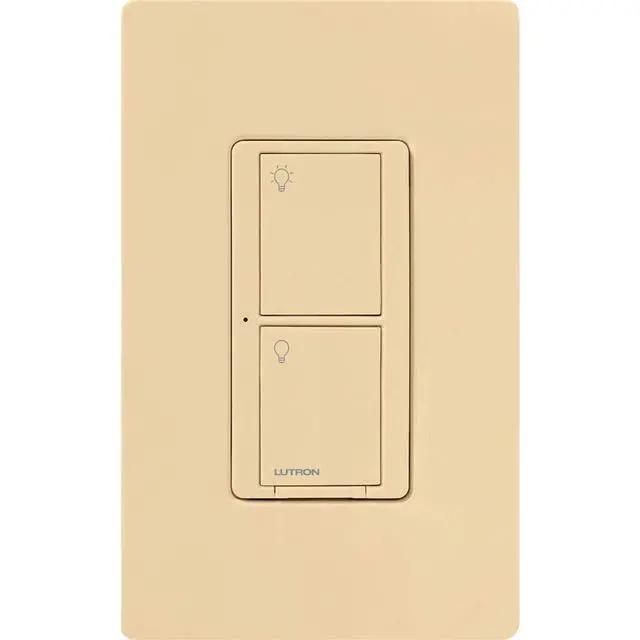 Alt view image 2 of 7 - Caseta Smart Light Switch for Lighting and Fans (Smart Hub Required) For Caseta systems, smart switch for any bulbs, 6 amp, single-pole/3-way, neutral required, PD-6ANS-IV, Ivory