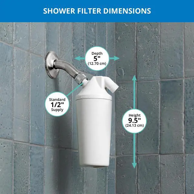 Alt view image 6 of 7 - Shower Filter | No Shower Head | Reduces 90% Chlorine | AQ-4100NSH Dermatologist-Recommended | Soften Skin & Hair | Coconut Shell Carbon | KDF Media | Use Your Own Showerhead | 10K Gal