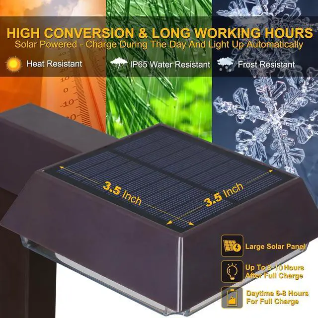 Alt view image 5 of 7 - Solar Pathway Lights 300LM 2-in-1 Warm White & Daylight Modes Black Waterproof Led, for Sidewalk/Driveway/Walkway, Auto Dusk-To-Dawn, Durable Outdoor Landscape Lighting, 6 Pack