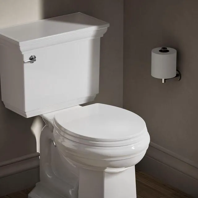 Alt view image 3 of 7 - 20111-0 Brevia, Slow Close Toilet Seat, Round Toilet Seat, Grip-Tight Bumpers Quick-Attach Hardware, White (Pack of 2)