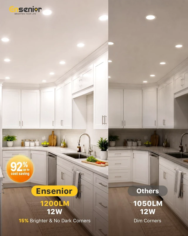 Alt view image 4 of 7 - 16 Pack 6 Inch LED Recessed Ceiling Light, 5CCT, 1200LM 12W 120V 2700K-5000K Selectable, 5%-100% Dimmable, Ultra-Thin Canless Wafer Downlight, Aluminum, Damp Rated, ETL&FCC&IC
