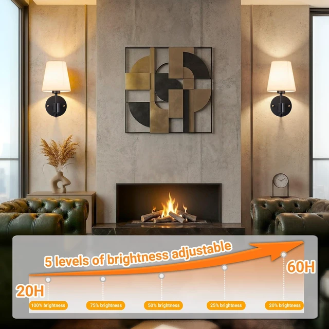 Alt view image 6 of 7 - Battery Operated Wall Sconce, Peel and Stick Sconces Set of 2 Wireless Adhesive Stick On Wall Sconce, 10000mAh Rechargeable RGB Bulb with Remote, No Drill Wall Light for Bedroom Decor