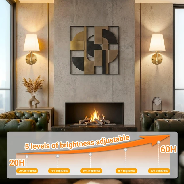 Alt view image 6 of 7 - Battery Operated Wall Sconce, Peel and Stick Sconces Set of 2 Wireless Adhesive Stick On Wall Sconce, 10000mAh Rechargeable RGB Bulb with Remote, No Drill Wall Light for Bedroom Decor