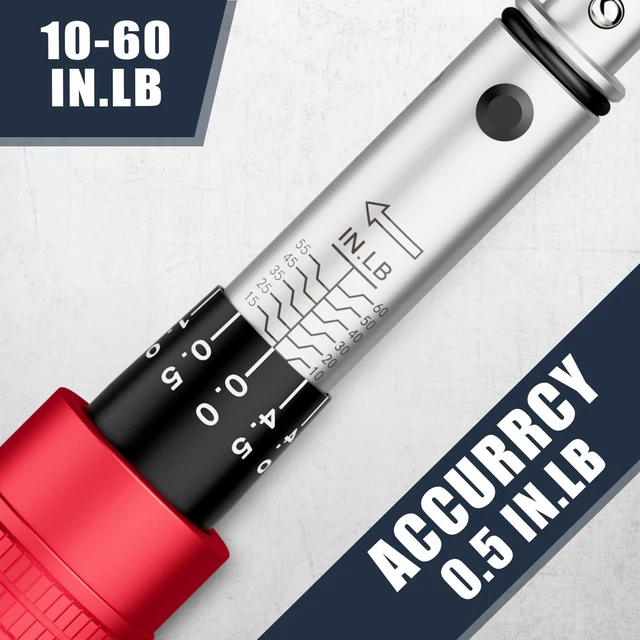 Alt view image 5 of 7 - Spoke Torque Wrench, 1060 in-lb, for Motorcycle Wheel Maintenance 1/4" Drive Small Torque Wrench Kit with 9 Spoke Wrench Heads (5.1-6.9mm) & Spline, Spoke Wrench for Mountain, Road Bike
