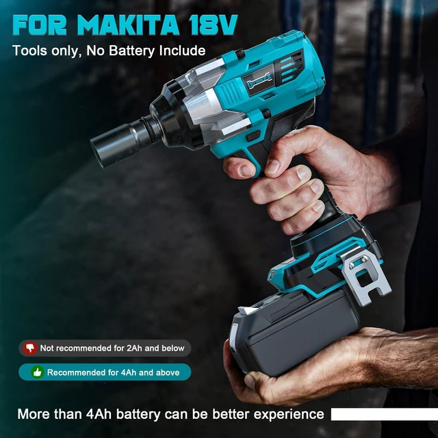 Alt view image 4 of 7 - Cordless Impact Wrench 1/2 inch for Makita 18v Battery, 900FT-LBS (1200N.m) Brushless Electric Impact Gun, High Torque Power Impact Driver with 6Pcs Sockets & Storage Case (Tool Only)