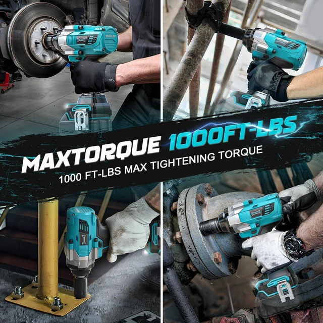Alt view image 3 of 7 - Cordless Impact Wrench 1/2 inch for Makita 18v Battery, 900FT-LBS (1200N.m) Brushless Electric Impact Gun, High Torque Power Impact Driver with 6Pcs Sockets & Storage Case (Tool Only)