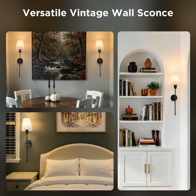 Alt view image 6 of 7 - Battery Operated Wall Sconces Set of 2,Black Sconces Wall Decor RGBWW Rechargeable Wall Lights with Dimmable Magnetic Bulbs & Remote, Wireless Wall Lamp for Living Room Bedroom Hallway