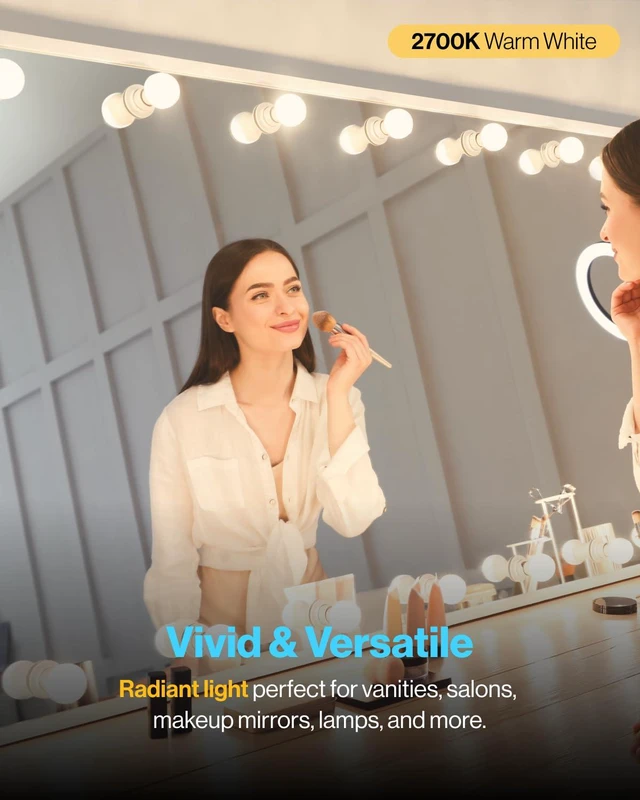 Alt view image 2 of 5 - 36 Pack Vanity Globe Light Bulbs G25 LED for Bathroom Mirror 40W Equivalent 6W, 2700K Soft White, Dimmable, 450 LM, E26 Base, Round Frosted Decorative Bulb, UL & Energy Star Listed