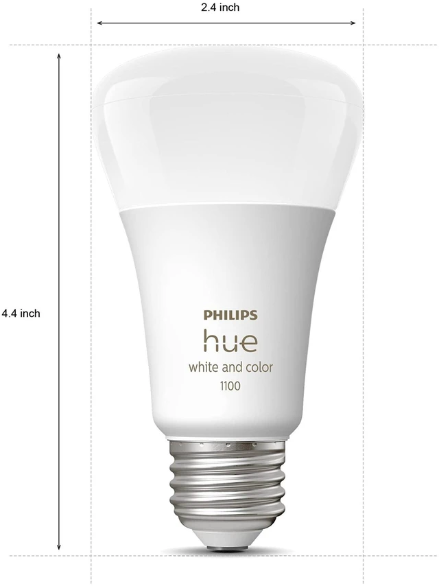 Alt view image 2 of 7 - Smart 75W A19 LED Bulb - White and Color Ambiance Color-Changing Light - 2 Pack - 1100LM - E26 - Indoor - Control with Hue App - Compatible with Alexa, Google Assistant and Apple Homekit