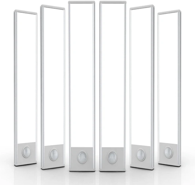 Main image of 14 inch Under Cabinet Lighting, 6 Pack Motion Sensor Light Indoor Rechargeable Magnetic Closet Lights Battery Operated, Under Counter Lights for Kitchen, Wardrobe, Hallway, Stairs White Light