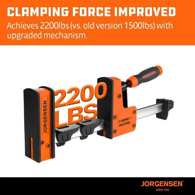 Alt view image 3 of 7 - 12-Inch Parallel Bar Clamps, 2-Pack Cabinet Master Bar Clamps Heavy-Duty Wood Clamps, Clamps for Woodworking Glue-Up, 2200 lbs Clamping Force, Quick Release, Spreader Function