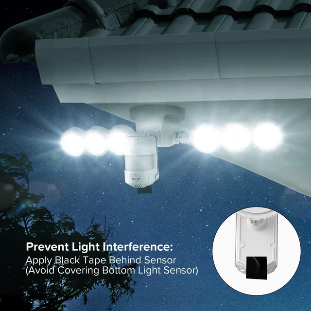 Alt view image 5 of 7 - Motion Sensor Outdoor Lights 7000LM Security Lights 55W Super Bright LED, 5000K Dusk to Dawn Flood Light, 4 Modes,320° Wide Angle,Yard, Patio, Garage, Doorways Wired Not Solar
