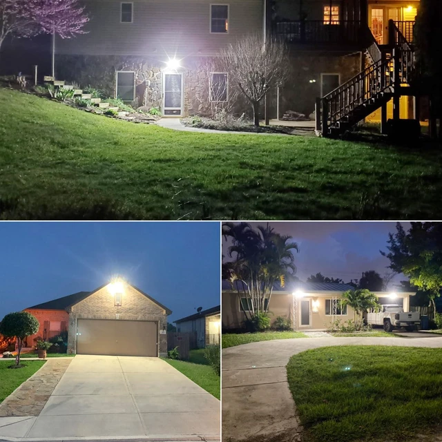 Alt view image 7 of 7 - Motion Sensor Outdoor Lights 7000LM Security Lights 55W Super Bright LED, 5000K Dusk to Dawn Flood Light, 4 Modes,320° Wide Angle,Yard, Patio, Garage, Doorways Wired Not Solar