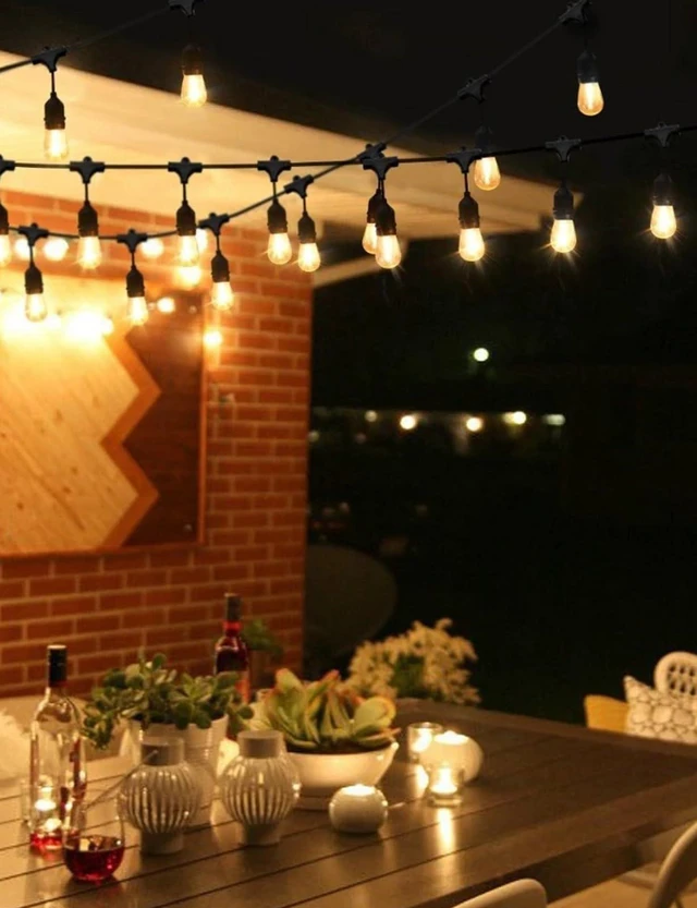 Alt view image 6 of 7 - Outdoor String Lights 75 FT LED Outside Patio E26 Edison Waterproof Commercial Grade Patio Light with Shatterproof S14 Dimmable Vintage Bulbs, Hanging Strand for Bistro Cafe Backyard Warm White
