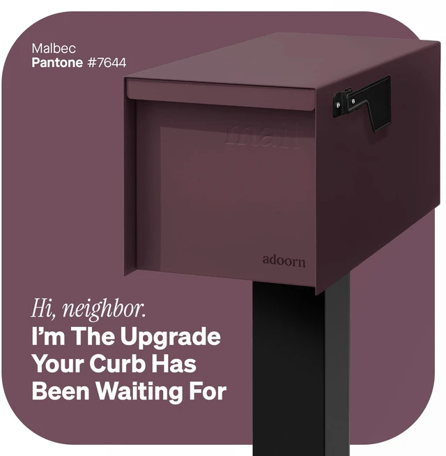 Alt view image 2 of 7 - Post Mount Outdoor Mailboxes - Large Decorative Mailbox for Letters and Packages - Weatherproof Construction - Durable Steel - Magnetic Closure - 9.5 H x 9.5 W x 20.75 D - Malbec