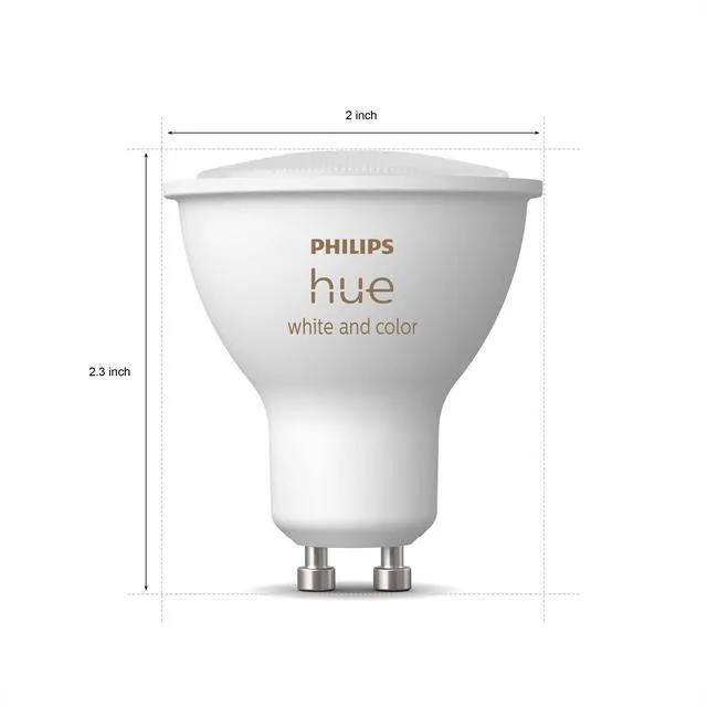 Alt view image 5 of 6 - Smart 60W GU10 LED Bulb - White and Color Ambiance Color-Changing Light - 1 Pack - 450LM - Indoor - Control with Hue App - Compatible with Alexa, Google Assistant and Apple Homekit