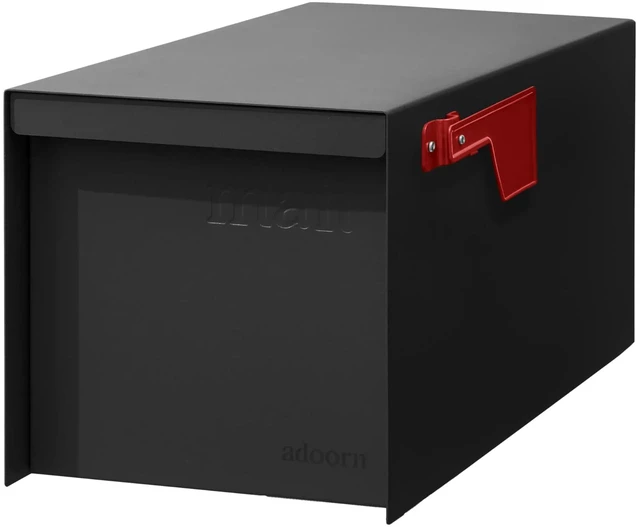 Main image of Post Mount Outdoor Mailboxes - Large Decorative Mailbox for Letters and Packages - Weatherproof Construction - Durable Steel - Magnetic Closure - 9.5 H x 9.5 W x 20.75 D - Black