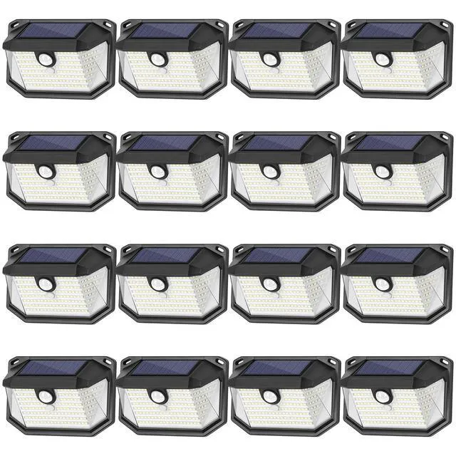 Main image of Solar Outdoor Lights, 16-Pack Super Bright 178 LEDs Motion Sensor Wall Light with 270° Wide Angle & 3 Modes, Waterproof Solar Powered Security Light for Patio Garden Garage Front Door