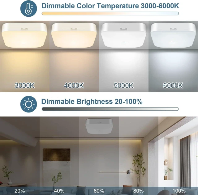 Alt view image 2 of 6 - Rechargeable Motion Sensor Ceiling Light with Remote, 3000K-6000K 3 Pack Wireless, Battery Operated, Motion Activated, Indoor Use for Closet, Shower, Hallway, Garage, Pantry, Stair and Bathroom