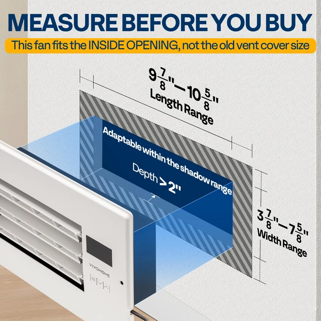 Alt view image 2 of 7 - Register Booster Fan - 6'' x 10'' Opening with Adjustable Louver Smart Thermostat & 10-Speed WIFI App Control - AC Vent Fan for Floor, Ceiling, Wall - Quiet Operation (White)