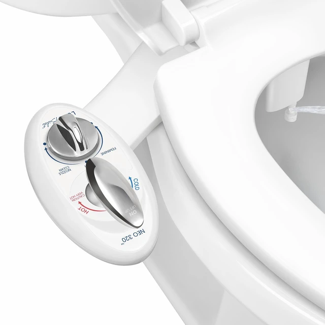 Main image of NEO 320 - Warm Water Bidet Attachment for Toilet Seat, White Non-Electric, Warm Water, Dual Nozzle, Self-Cleaning, Adjustable Water Pressure, Rear & Feminine Wash