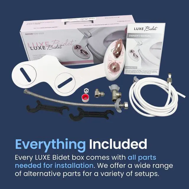 Alt view image 2 of 7 - NEO 320 - Warm Water Bidet Attachment for Toilet Seat, Rose Gold Non-Electric, Warm Water, Dual Nozzle, Self-Cleaning, Adjustable Water Pressure, Rear & Feminine Wash