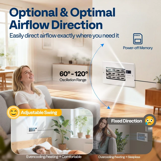 Alt view image 6 of 7 - Register Booster Fan - 6'' x 10'' Opening with Adjustable Louver Smart Thermostat & 10-Speed WIFI App Control - AC Vent Fan for Floor, Ceiling, Wall - Quiet Operation (White)
