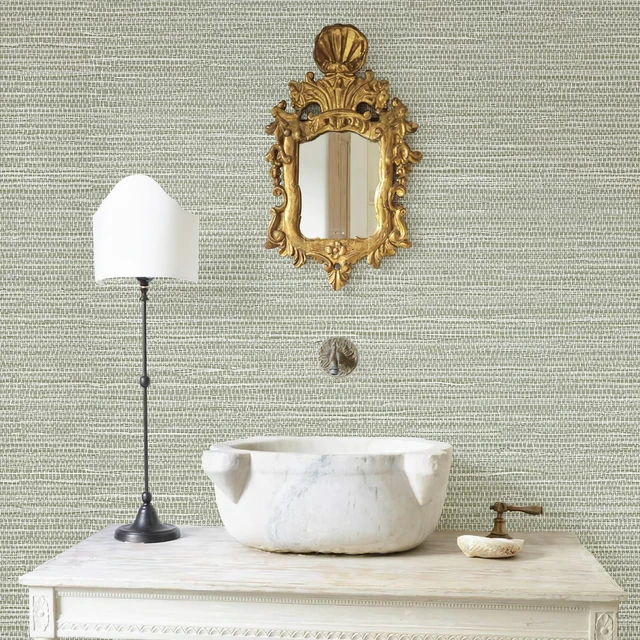 Alt view image 4 of 7 - Grasscloth Wallpaper Peel and Stick Cream Grassweave Stick on Wallpaper Textured Self Adhesive Wall Paper Contact Paper 1181" x 17.3"