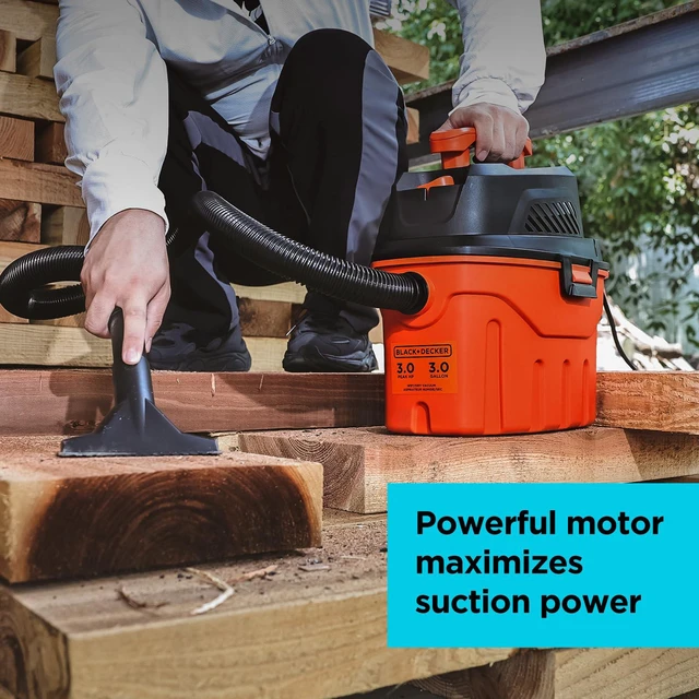 Alt view image 3 of 7 - Shop Vacuum Wet and Dry, 3 Gallon 3.0 Peak HP, 3-in-1 Portable Corded Shop Vac with Accessories, Vacuum Cleaner for Home, Pet and Car(BDXV18910P-3)