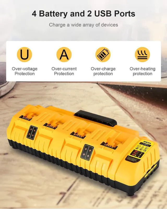 Alt view image 4 of 7 - DCB104 Replacement for Dewalt 12v 20v Max Multi Battery Charger Station