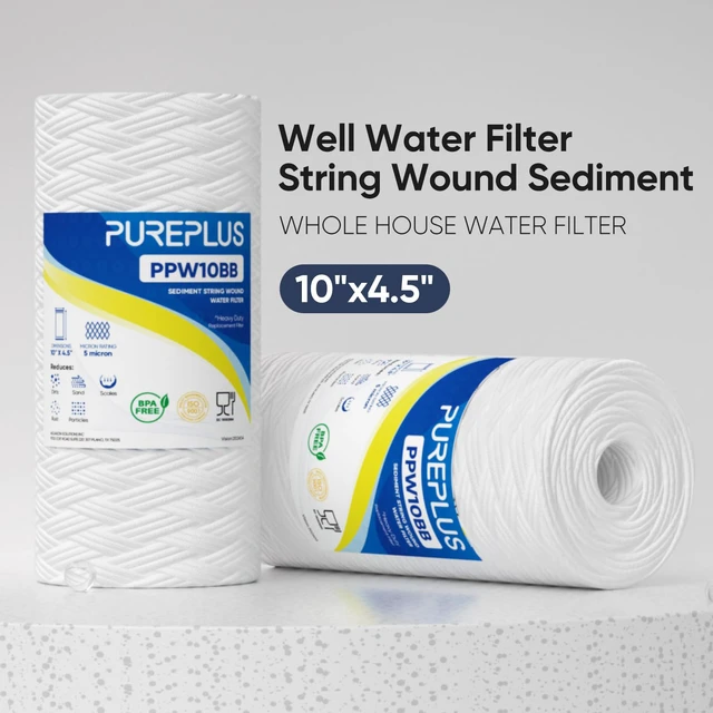 Alt view image 2 of 7 - 5 Micron 10 x 4.5 Whole House Water Filter for Well Water 3 Pack Compatible with WPX5BB97P, PC10, 355214-45, 355215-45, WP10BB97P, WP5BB97P. Recognized Certification Food Grade Material