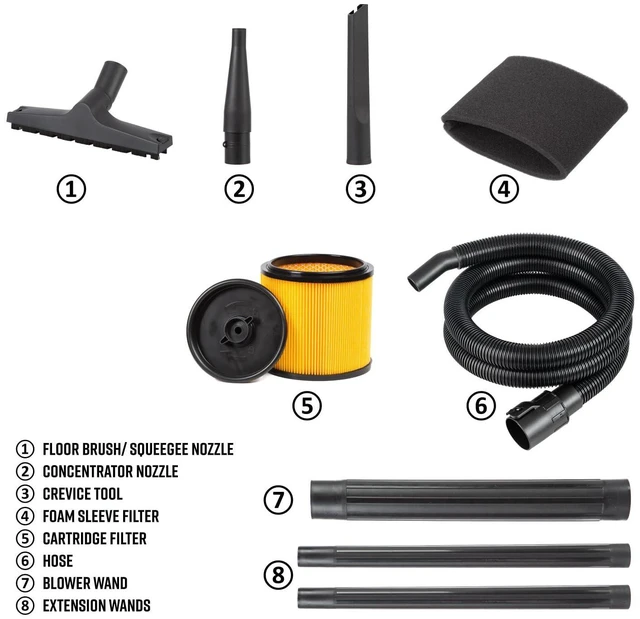 Alt view image 2 of 7 - VBV809 0901 8Gal 4.5 Peak HP Wet/Dry Vac w. Detachable Blower