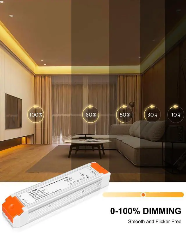 Alt view image 2 of 7 - 120W 24V Dimmable LED Driver,Triac Dimmable Transformer AC 120V to DC 24V 120 Watt Compatible with Lutron & Leviton Dimmer Switches, Dimmer Led Power Supply 24 Volt for Strip Lights