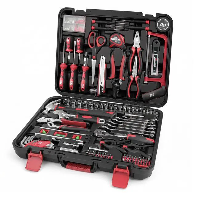Main image of 259-Piece Home Tool Kit with Portable Storage Box, Red Complete Repair Tools for Household/ Car/ Mechanics, General ToolKit for Men and Women