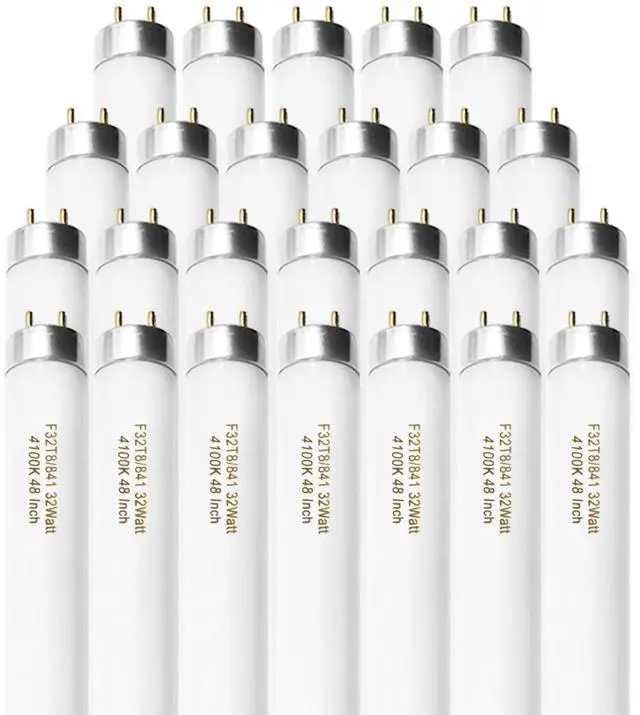Main image of 25 Pack F32T8/841 Fluorescent Tube 48 Inch, T8 Fluorescent Light Bulb 4 Foot 32 Watt 4100K Cool White 2750 Lumens G13 Base