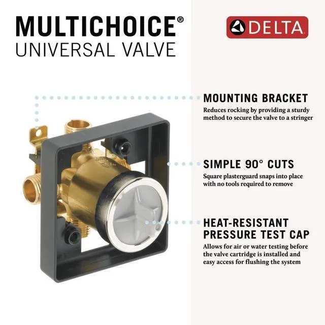 Alt view image 2 of 7 - Faucet R10000-UNWS MultiChoice Universal Tub and Shower Valve Body for Tub Faucet Trim Kits (with Thin Wall Mounting Kit)