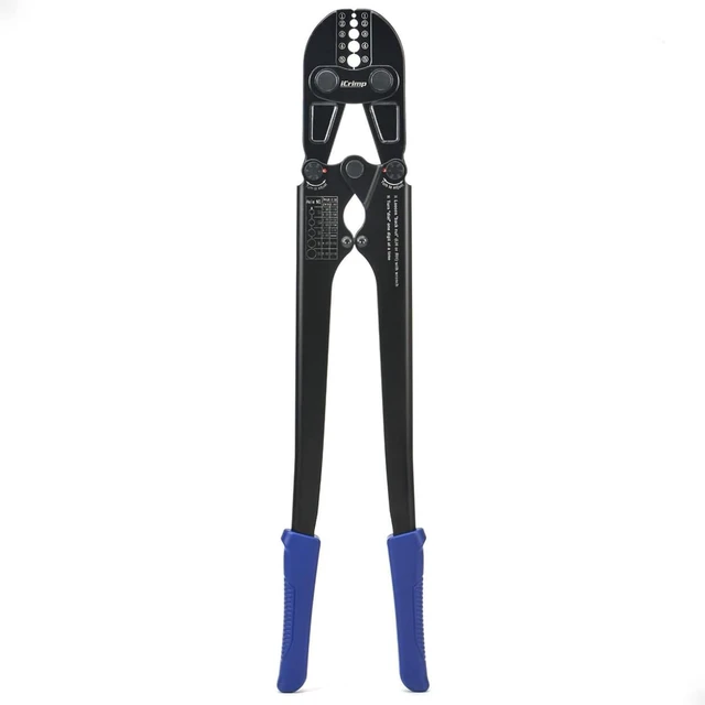 Main image of iCrimp IWS-1608B Wire Rope Crimper, 1/16" to 3/16" 5 Dies High carbon steel swaging tool for aluminum oval, stop, loop & crimp ferrules; ideal for railing, cable & fishing