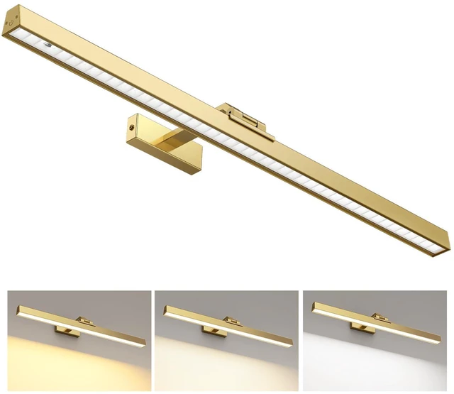 Main image of Picture Lights for Wall, Brushed Gold Battery Operated Picture Light 24in Art Light CCT Dimmable Recharging Battery Wall Light with Remote Control for Living Room Gallery