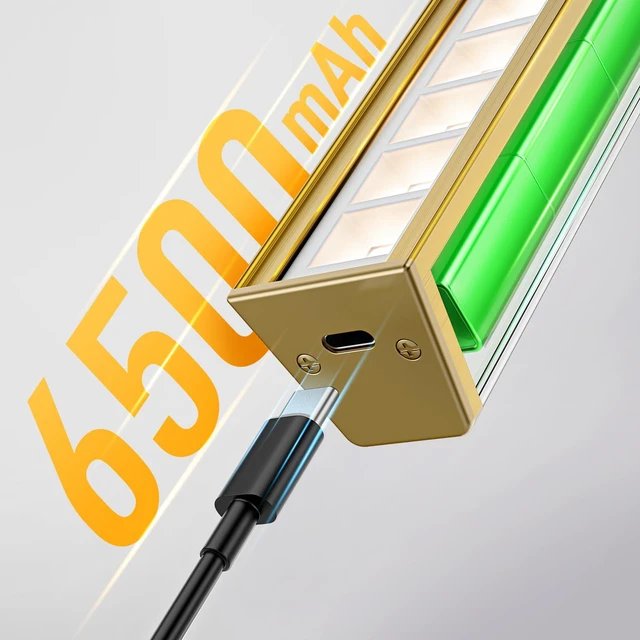Alt view image 3 of 7 - Picture Lights for Wall, Brushed Gold Battery Operated Picture Light 24in Art Light CCT Dimmable Recharging Battery Wall Light with Remote Control for Living Room Gallery