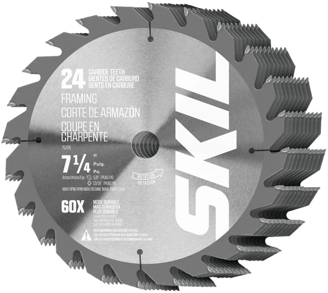 Main image of 7-1/4 in. 24-Tooth Carbide Framing Circular Saw Blade, 10-Pack-75724-10