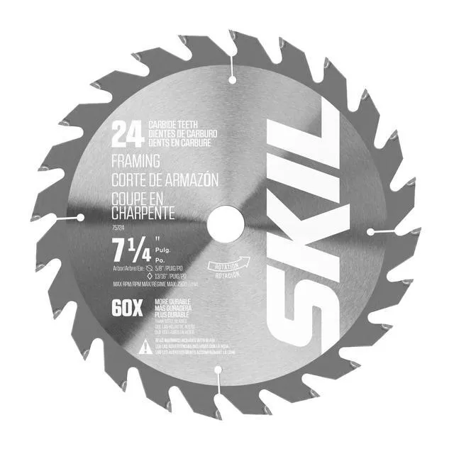 Alt view image 2 of 3 - 7-1/4 in. 24-Tooth Carbide Framing Circular Saw Blade, 10-Pack-75724-10
