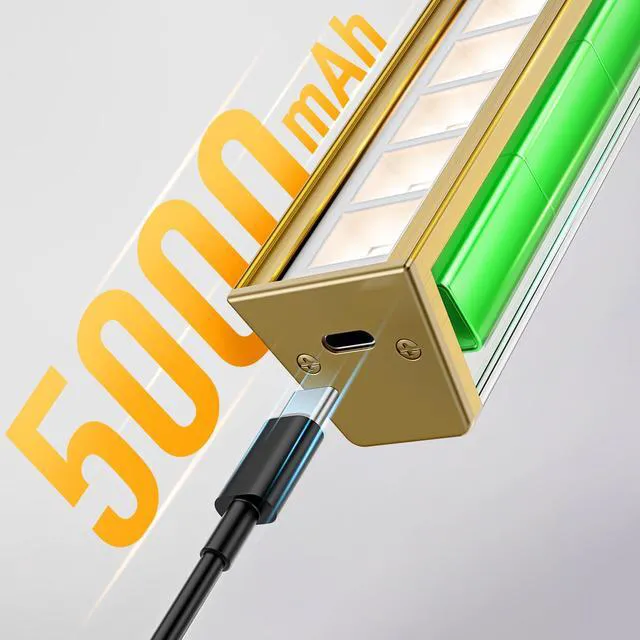 Alt view image 5 of 7 - Picture Lights for Wall, Brushed Gold Battery Operated Picture Light 16in Art Light CCT Dimmable Recharging Battery Wall Light with Remote Control for Living Room Gallery 2PCS