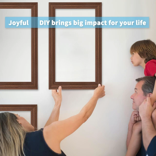 Alt view image 7 of 7 - Pre-Cut Wall Molding Set of 6 pcs, 3 Top 3 Bottom, Walnut Ready-to-Assemble Wainscoting Panel, High-Impact, Precision Pre-Cut, DIY-Friendly, Ideal for Indoor Wall Decor, Accent Walls