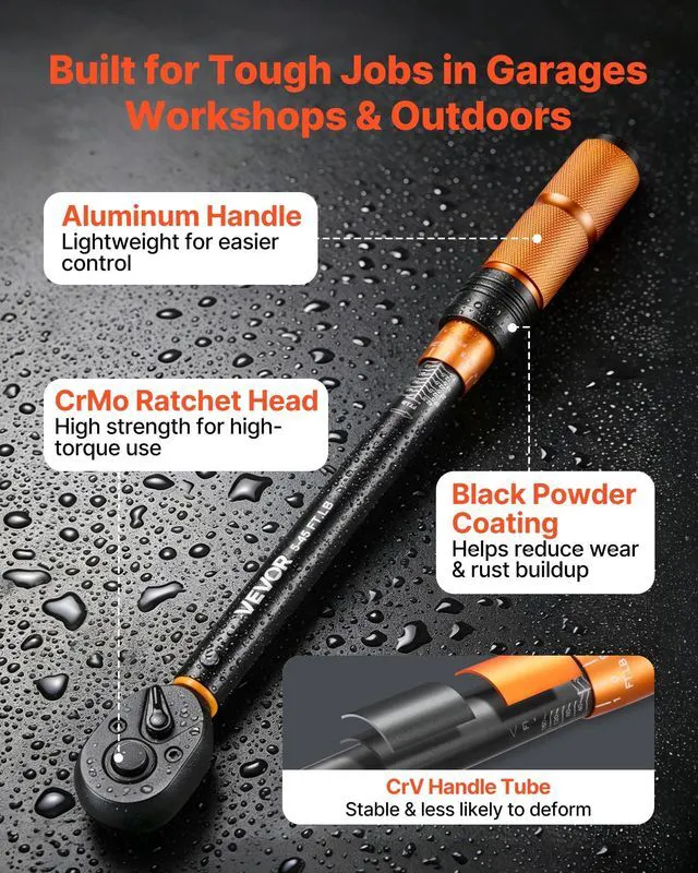 Alt view image 4 of 7 - Torque Wrench Set 1/4" 3/8" 1/2" Drive Click Torque Wrench 47-Piece, Dual Scale Readings, ±3% High Precision, with Spark Plug Sockets, Bits, Extension Bars, Storage Case, for Automotive Repair
