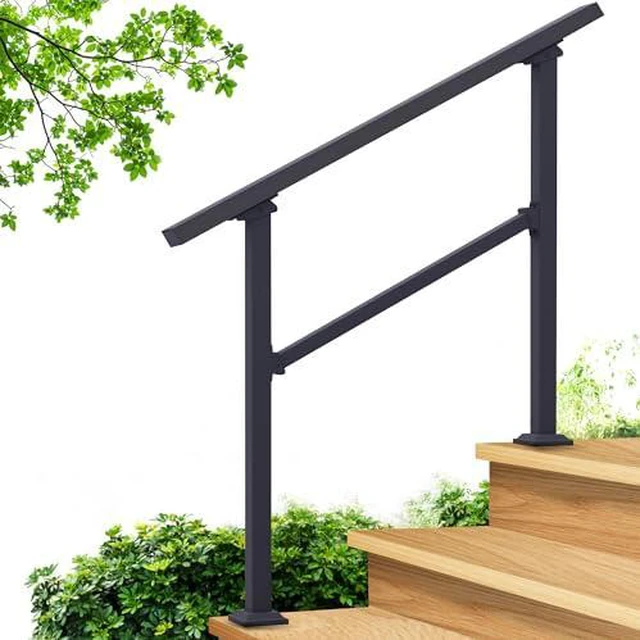 Alt view image 2 of 7 - CR Fence & Rail Handrails for Outdoor Steps & Indoor Stair Railing Kit for Seniors, 1-2 Steps Safety Hand Rail for Porch & Deck, with 26" top Rail