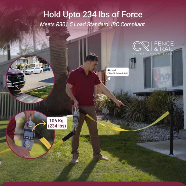 Alt view image 4 of 7 - CR Fence & Rail Handrails for Outdoor Steps & Indoor Stair Railing Kit for Seniors, 1-2 Steps Safety Hand Rail for Porch & Deck, with 26" top Rail