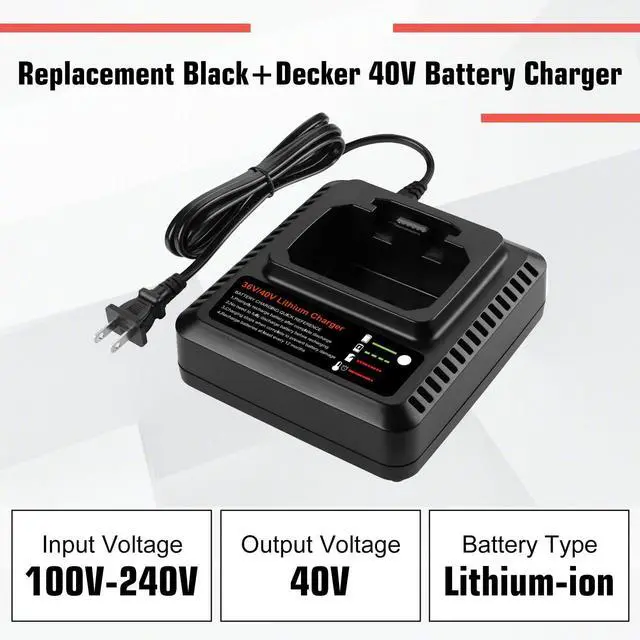 Alt view image 3 of 7 - 2Pack 40V 3.6Ah Replacement for Black and Decker 40v Battery and Charger Compatible withBlack and Decker 40 Volt Battery LBXR36 LBXR2036 LST540 LCS1240 LBX1540 LST136W Black Decker 40V String Tools